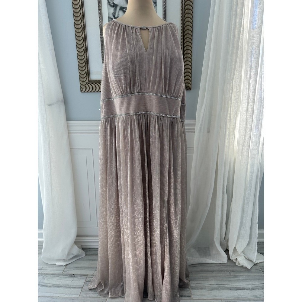 Oleg Cassini Gown Mauve Shimmer‎ Rhinestone Mother of the Bride Formal 24W
